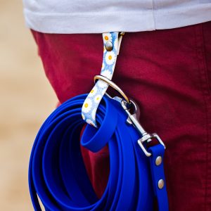 Porte longe en biothane - Motif marguerites